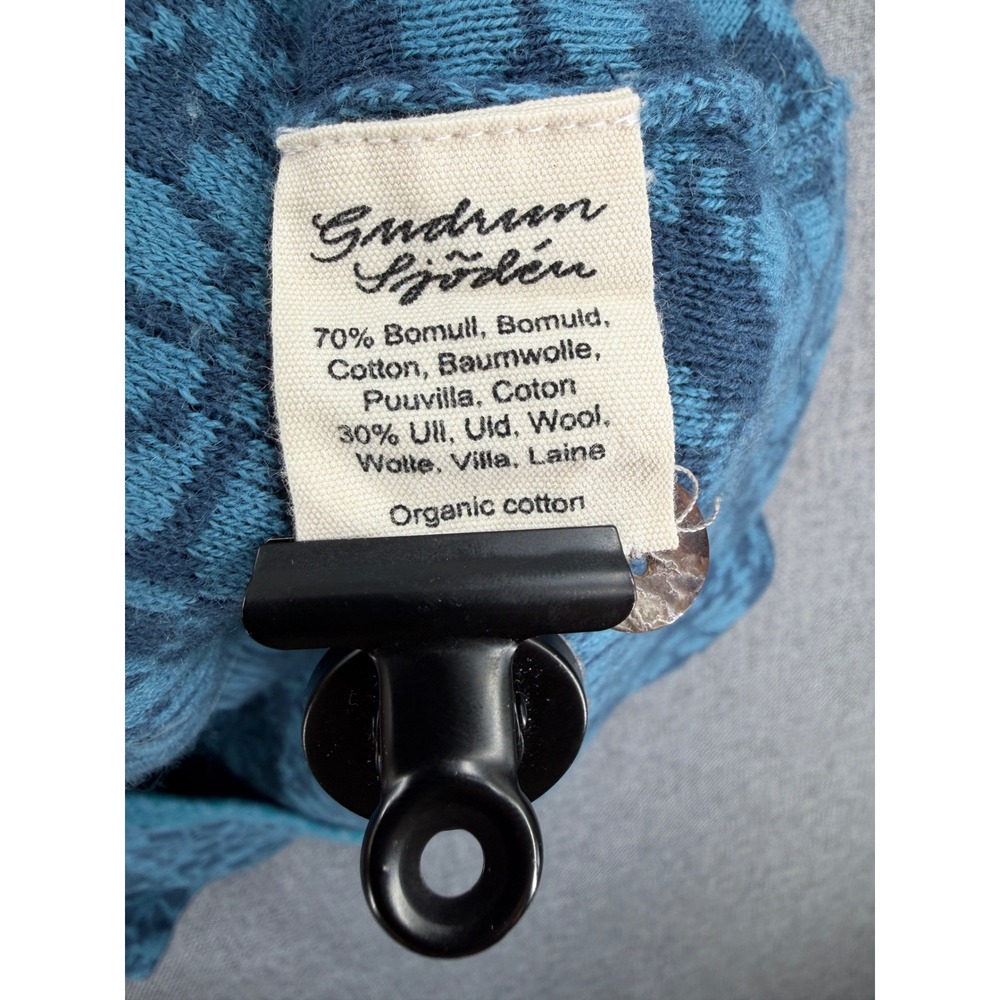 Gudrun Sjöden Blue Organic Cotton Wool Boho Button Front Long Duster Cardigan L - Picture 6 of 10